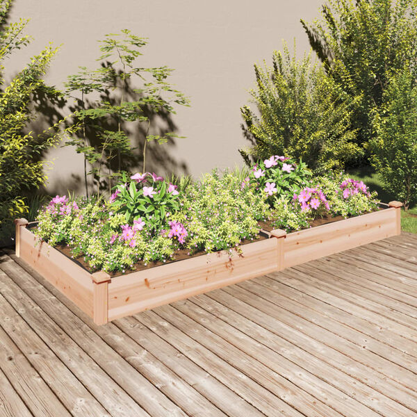 vidaXL Garden Raised Bed Natural wood Solid fir wood Large
