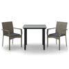 vidaXL Garden Dining Set Black and Grey