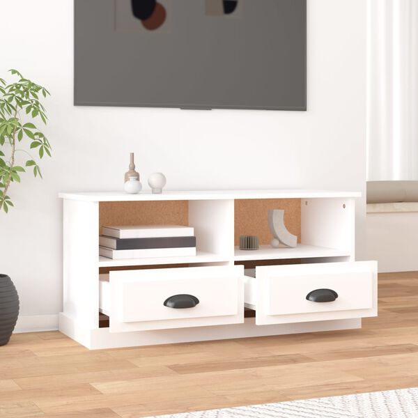 vidaXL TV Cabinet White Engineered Wood Medium TV Cabinet Rectangular