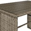vidaXL 3 Piece Patio Dining Set with Cushions Grey Poly Rattan