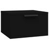 vidaXL Wall-mounted Bedside Cabinet Black Engineered wood Small