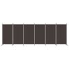 vidaXL 6-Panel Room Divider Brown 204.7"x70.9" Fabric