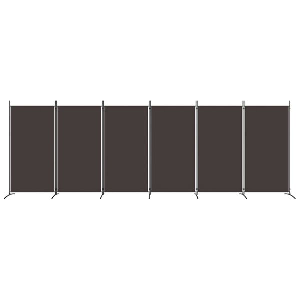 vidaXL 6-Panel Room Divider Brown 204.7"x70.9" Fabric