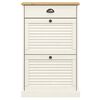 vidaXL Shoe Cabinet White Solid pine wood, engineered wood, metal Medium