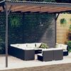 vidaXL Garden Lounge Set Black PE rattan Large Modular