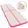 vidaXL Inflatable Gymnastics Mat with Pump 196.9"x39.4"x3.9" PVC Pink