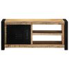 vidaXL TV Cabinet Black and Brown Solid Mango Wood and Iron