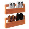 vidaXL Wall-mounted Shoe Rack Set of 2 Wax brown Solid pine wood