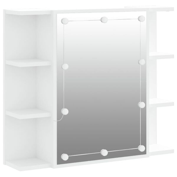 vidaXL Mirror Cabinet White Engineered wood, acrylic 27.6 x 6.5 x 23.6 in