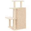 vidaXL Cat Tree Cream Engineered wood, plush, sisal Medium Durable