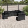 vidaXL Garden Sofa Set Black PE rattan Large Modular Garden Sofa Set