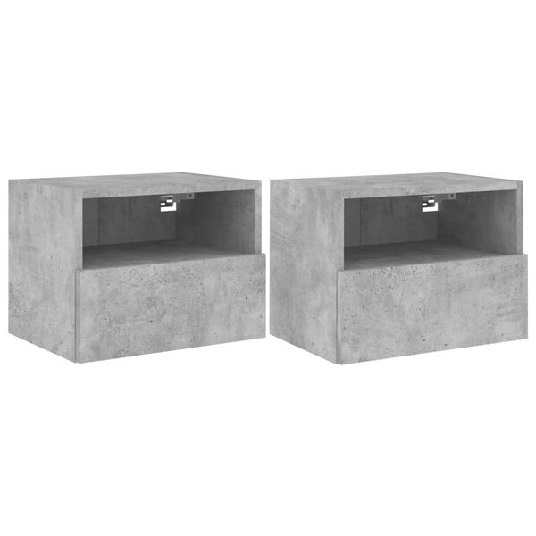 vidaXL TV Wall Cabinet Set of 2 Concrete Grey Engineered Wood Medium