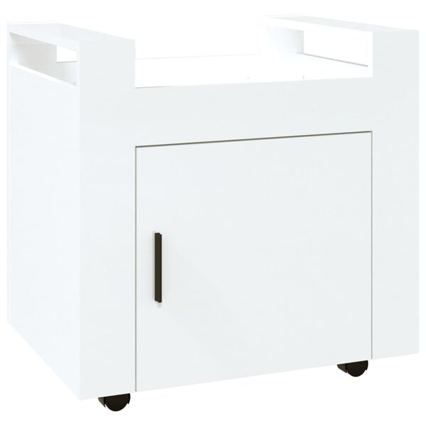 vidaXL Desk Trolley High Gloss White 23.6x17.7x23.6" Engineered Wood
