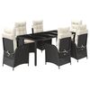vidaXL Garden Dining Set Black and Cream White