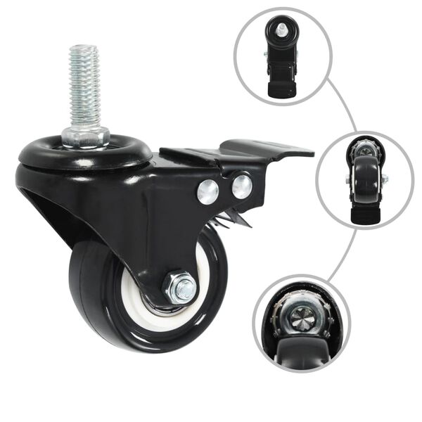 vidaXL 16 pcs Swivel Casters with Brakes 1.97 "
