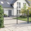 vidaXL Garden Gate with Lock Gray 175 x 300 cm Steel
