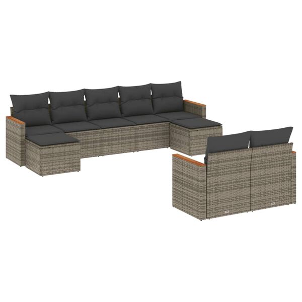 vidaXL Garden Sofa Set Grey