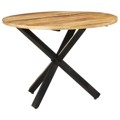 vidaXL Dining Table Round 39.4"x39.4"x29.5" Rough Mango Wood