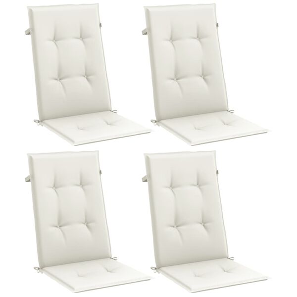vidaXL Highback Chair Cushion Set of 4 Melange cream 100% Polyester