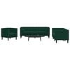 vidaXL Chesterfield Sofa Set Dark Green Velvet 3-Seater
