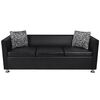 vidaXL Sofa Set Armchair 2-Seater 3-Seater Black Faux Leather