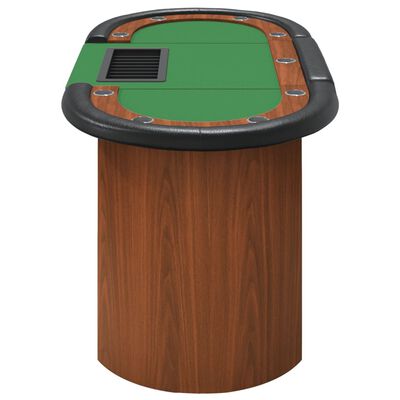 vidaXL 10-Player Poker Table with Chip Tray Green 63"x31.5"x29.5"