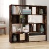 vidaXL Book Cabinet/Room Divider Smoked Oak 41.3"x9.4"x40.2"