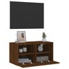 vidaXL TV Wall Cabinet Brown Oak Engineered Wood Medium TV Wall Cabinet