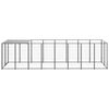vidaXL Dog Kennel Black Powder-coated steel 52.2 sq ft Durable