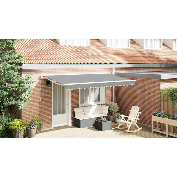 vidaXL Awning Frame Retractable White 13.1'x 6.6'