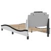 vidaXL Bed Frame "Viana" without Mattress White and Black 31.5"x78.7" Faux Leather