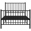 vidaXL Bed Frame Black Powder-Coated Steel 35.4 x 78.7 in