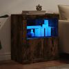 vidaXL Sideboard with LED Lights Smoked Oak 23.8"x14.6"x26.4"