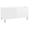 vidaXL Coffee Table High gloss white Engineered wood, solid eucalyptus wood