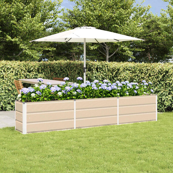 vidaXL Planter Ivory 94.49 x 15.75 x 17.72 in Steel