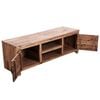 vidaXL TV Stand Wood, Black, White Solid Acacia wood, MDF