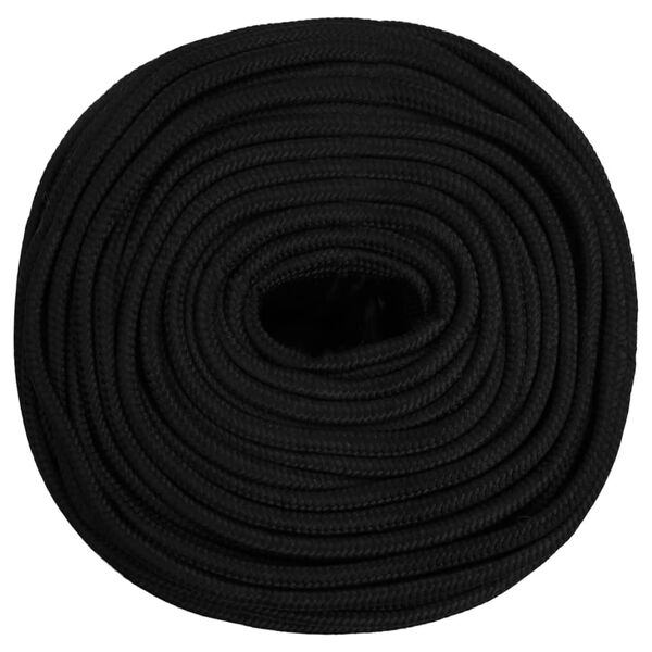 vidaXL Work Rope Black 0.39 " 820.2 ' Polyester
