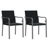 vidaXL Garden Dining Set Black, Dark Grey PE Rattan, Steel, Tempered Glass