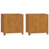 vidaXL Planter Set of 2 Rusty Corten Steel 19.3 x 18.5 x 19.7 in