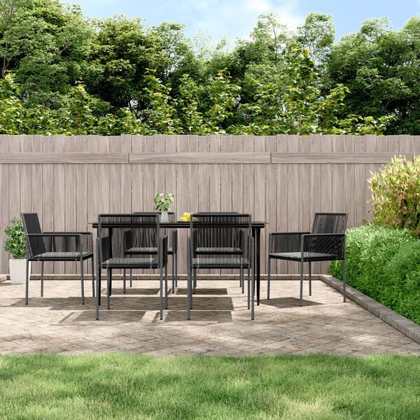 vidaXL Garden Dining Set Black