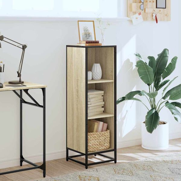 vidaXL Book Cabinet Sonoma oak Engineered wood, metal Medium