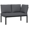 vidaXL Patio Sofa Set Black, Anthracite, Brown