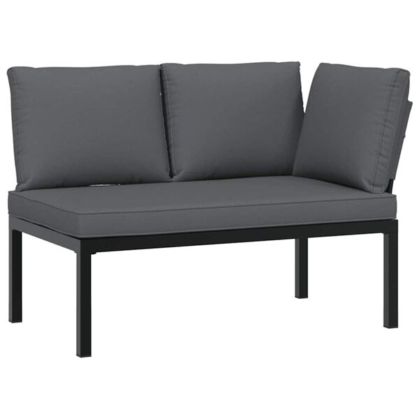vidaXL Patio Sofa Set Black, Anthracite, Brown