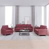 vidaXL Sofa Set Wine Red Polyester, Metal, Plywood Large Sofa Set