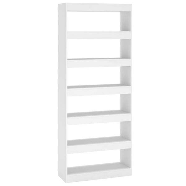 vidaXL Book Cabinet White Engineered wood 31.5 x 11.8 x 77.9 in