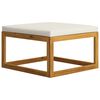 vidaXL Footrest Cream White Solid Acacia wood, Foam Small Modular