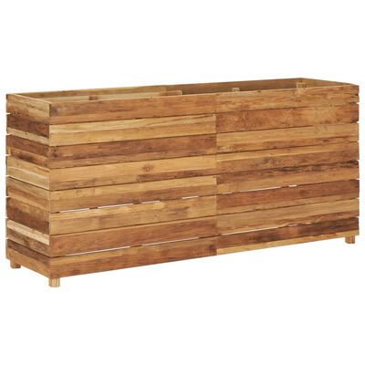 vidaXL Raised Bed 59.1"x15.7"x28.3" Solid Wood Teak and Steel