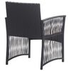 vidaXL Garden Lounge Set Black Poly Rattan Medium Removable Covers