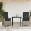 vidaXL Garden Dining Set Grey, Black