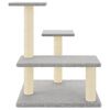 vidaXL Cat Tree Light Grey Engineered wood, plush, sisal Medium Durable